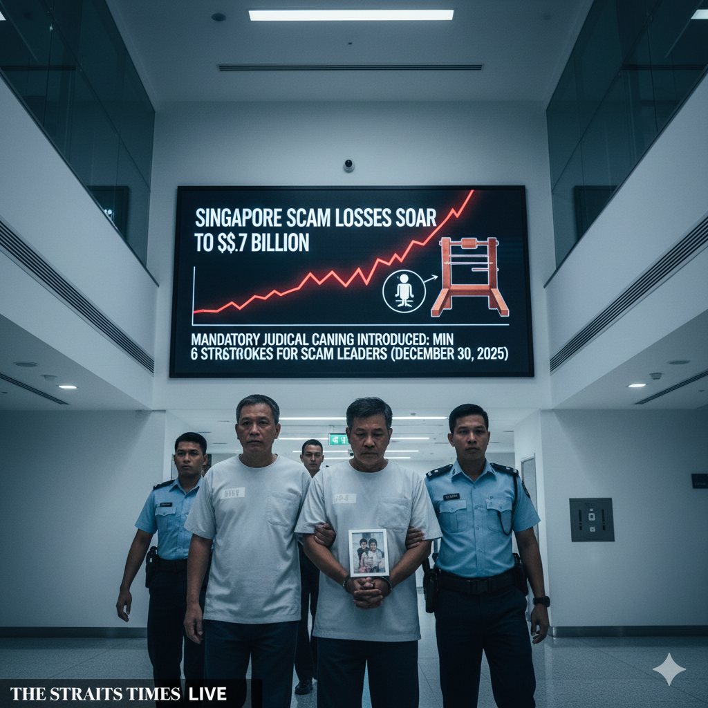 🇸🇬 Singapore Unleashes Mandatory Caning for Scam Syndicates as Losses Hit $3.7 Billion