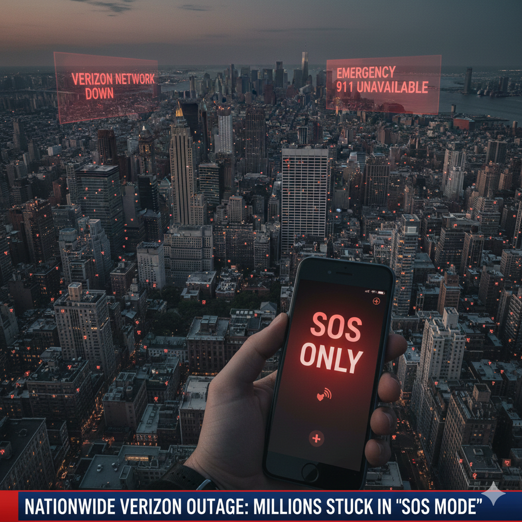 “SOS Mode”: Massive Verizon Outage Leaves Millions Disconnected Across the U.S.
