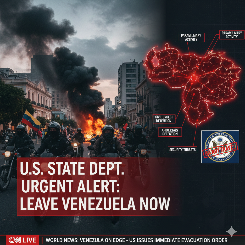 Venezuela on Edge: State Department Issues Urgent “Do Not Travel” and Evacuation Order for US Citizens