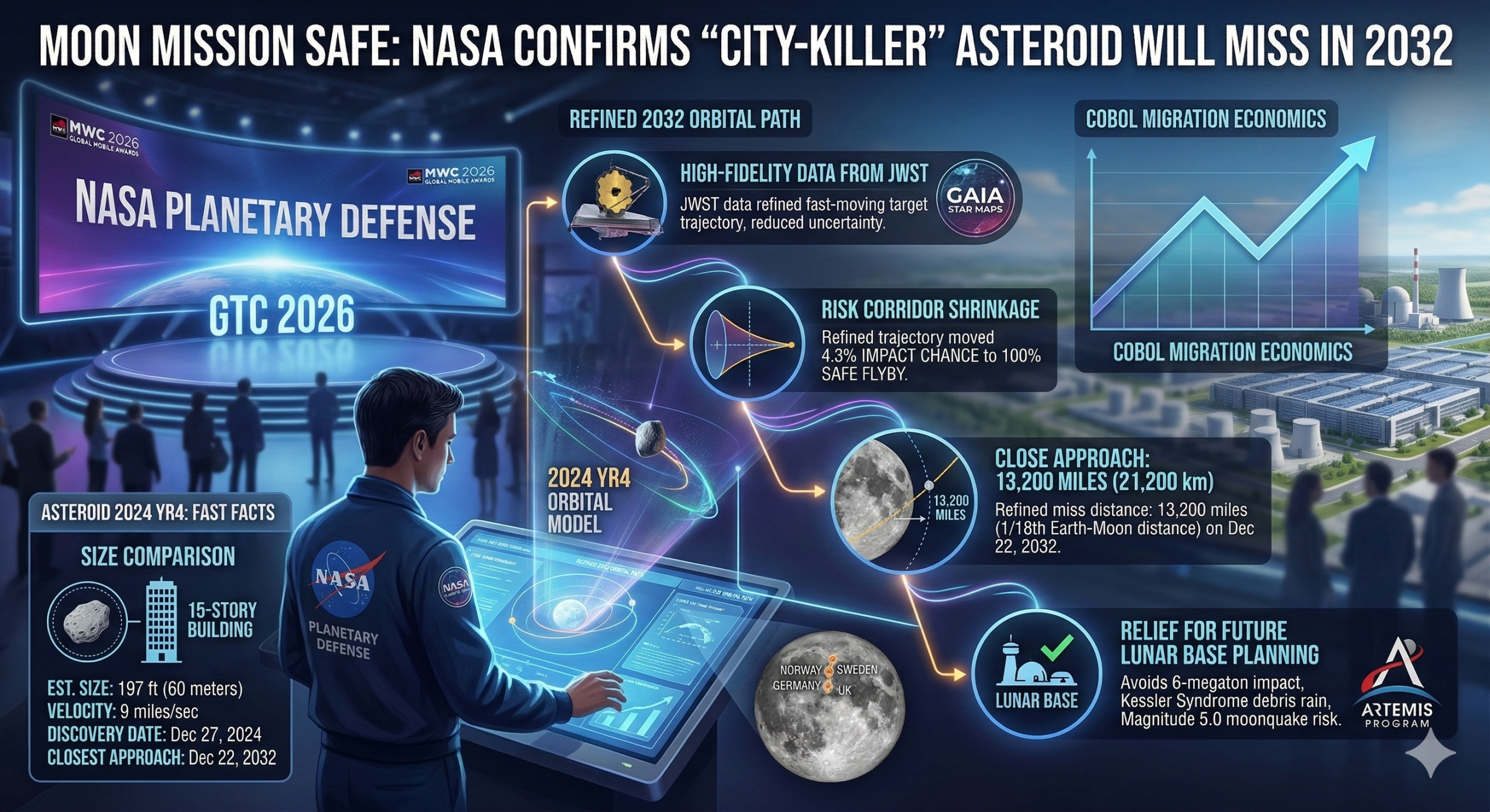 Moon Mission Safe: NASA Confirms “City-Killer” Asteroid Will Miss in 2032